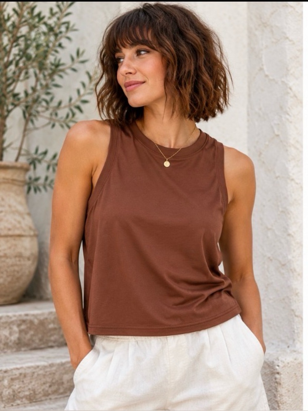 Vuori energy performance French roast red Brown rust Sleeveless Tank Top